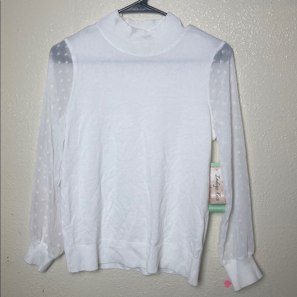 Women's White Long Sleeve Top